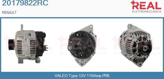 REAL 20179822RC - Alternator autospares.lv