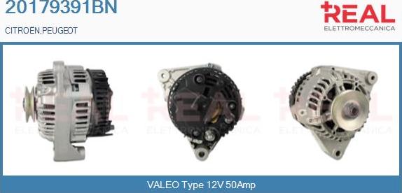 REAL 20179391BN - Alternator autospares.lv