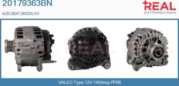 REAL 20179363BN - Alternator autospares.lv