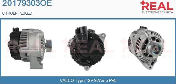 REAL 20179303OE - Alternator autospares.lv