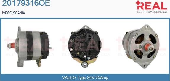 REAL 20179316OE - Alternator autospares.lv