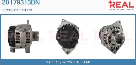 REAL 20179313BN - Alternator autospares.lv