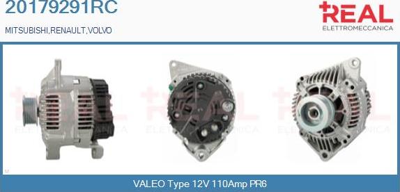 REAL 20179291RC - Alternator autospares.lv