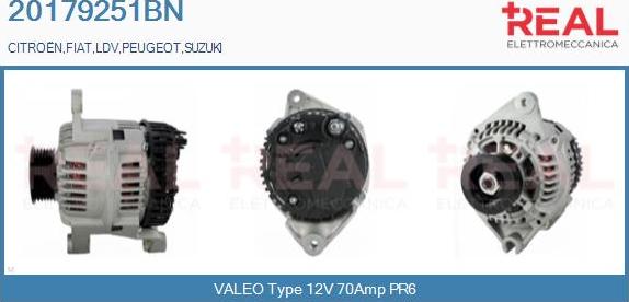 REAL 20179251BN - Alternator autospares.lv