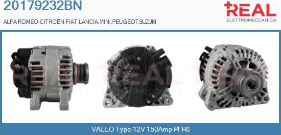 REAL 20179232BN - Alternator autospares.lv