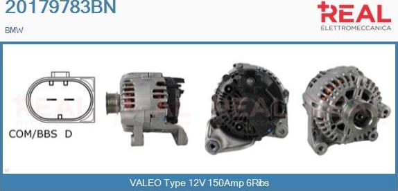 REAL 20179783BN - Alternator autospares.lv