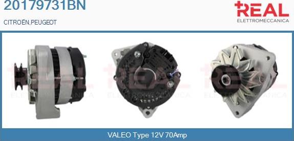 REAL 20179731BN - Alternator autospares.lv