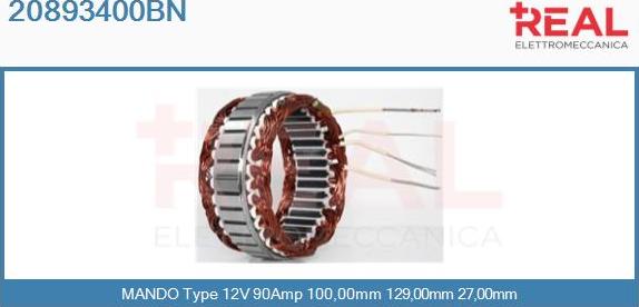 REAL 20893400BN - Stator, alternator autospares.lv