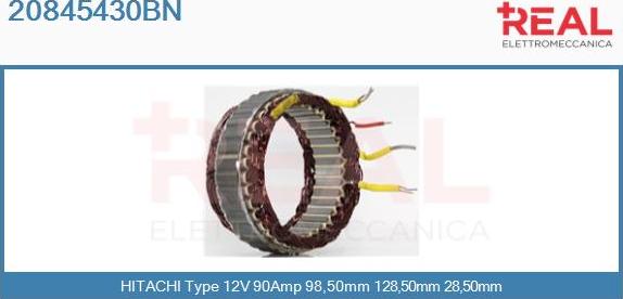 REAL 20845430BN - Stator, alternator autospares.lv