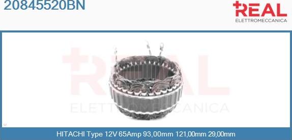 REAL 20845520BN - Stator, alternator autospares.lv