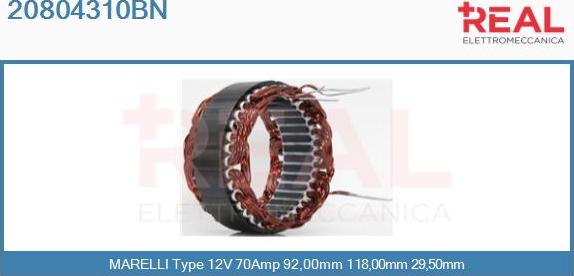 REAL 20804310BN - Stator, alternator autospares.lv