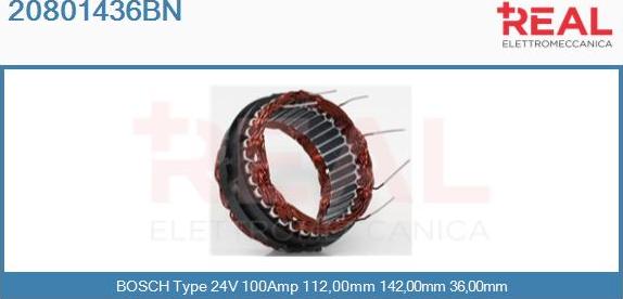 REAL 20801436BN - Stator, alternator autospares.lv