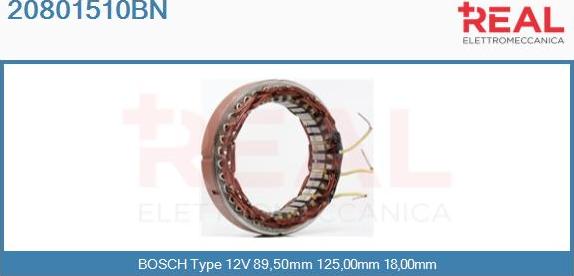 REAL 20801510BN - Stator, alternator autospares.lv