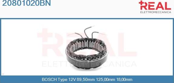 REAL 20801020BN - Stator, alternator autospares.lv