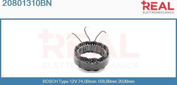 REAL 20801310BN - Stator, alternator autospares.lv