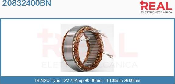 REAL 20832400BN - Stator, alternator autospares.lv