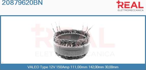 REAL 20879620BN - Stator, alternator autospares.lv