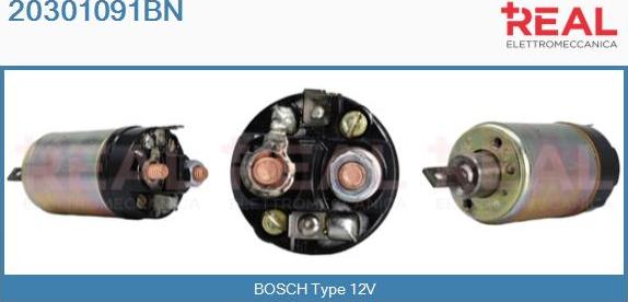 REAL 20301091BN - Solenoid Switch, starter autospares.lv