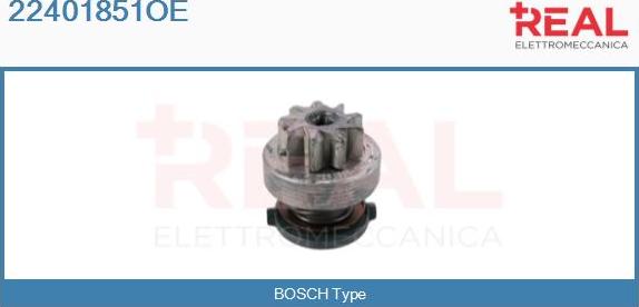 REAL 22401851OE - Pinion, bendix, starter autospares.lv