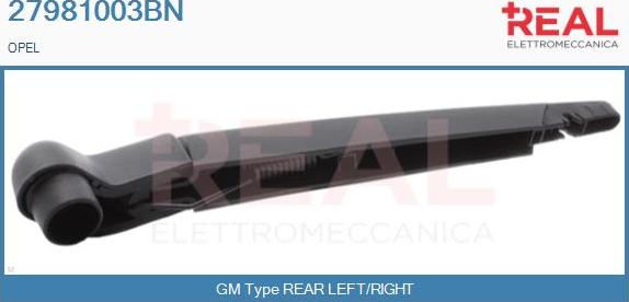 REAL 27981003BN - Wiper Arm, window cleaning autospares.lv