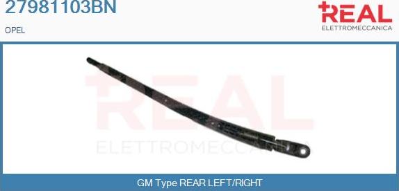 REAL 27981103BN - Wiper Arm, window cleaning autospares.lv