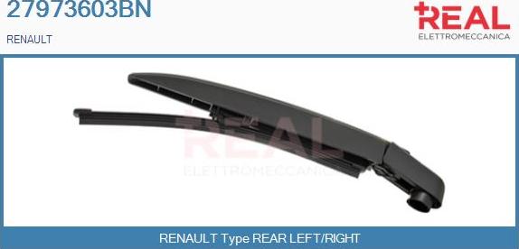 REAL 27973603BN - Wiper Arm, window cleaning autospares.lv