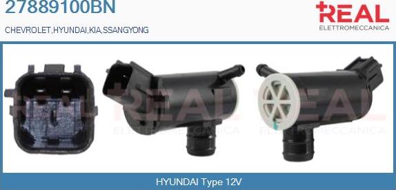 REAL 27889100BN - Water Pump, window cleaning autospares.lv