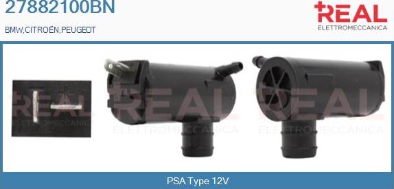 REAL 27882100BN - Water Pump, window cleaning autospares.lv