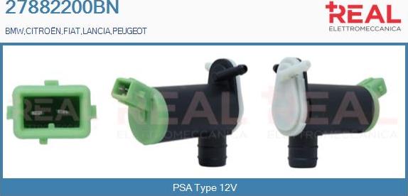 REAL 27882200BN - Water Pump, window cleaning autospares.lv