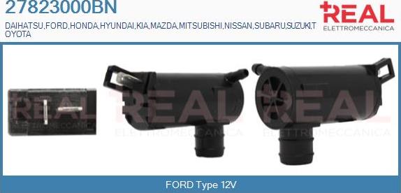 REAL 27823000BN - Water Pump, window cleaning autospares.lv