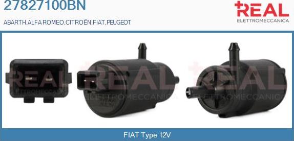REAL 27827100BN - Water Pump, window cleaning autospares.lv