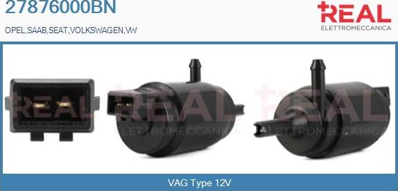 REAL 27876000BN - Water Pump, window cleaning autospares.lv