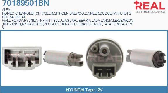 REAL 70189501BN - Fuel Pump autospares.lv