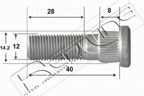 Red Line 73NI001 - Bolt, axle strut autospares.lv