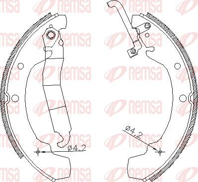 Remsa 4688.01 - Brake Shoe, Drum brakes autospares.lv