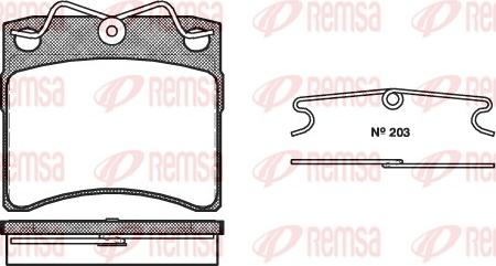 Remsa 0385.00 - Brake Pad Set, disc brake autospares.lv