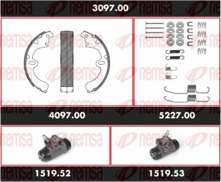 Remsa 3097.00 - Brake Shoe Set autospares.lv