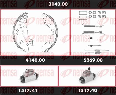 Remsa 3140.00 - Brake Shoe Set autospares.lv