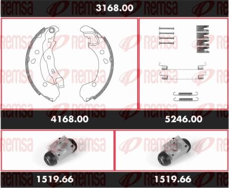 Remsa 3168.00 - Brake Shoe Set autospares.lv