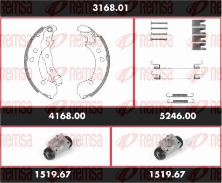 Remsa 3168.01 - Brake Shoe Set autospares.lv