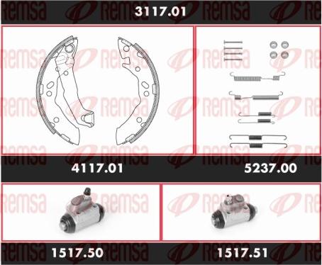 Remsa 3117.01 - Brake Shoe Set autospares.lv