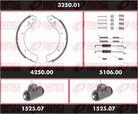 Remsa 3250.01 - Brake Shoe Set autospares.lv