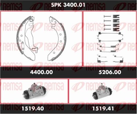 Remsa SPK 3400.01 - Brake Shoe Set autospares.lv