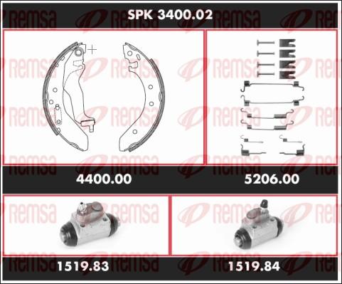 Remsa SPK 3400.02 - Brake Shoe Set autospares.lv