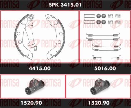 Remsa SPK 3415.01 - Brake Shoe Set autospares.lv