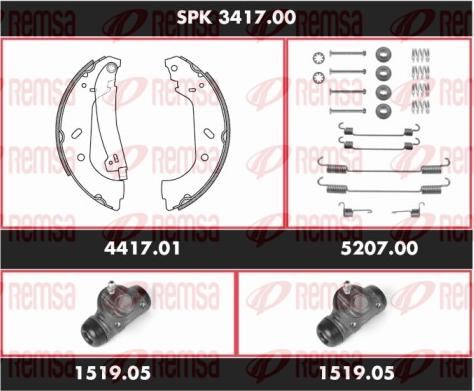 Remsa SPK 3417.00 - Brake Shoe Set autospares.lv