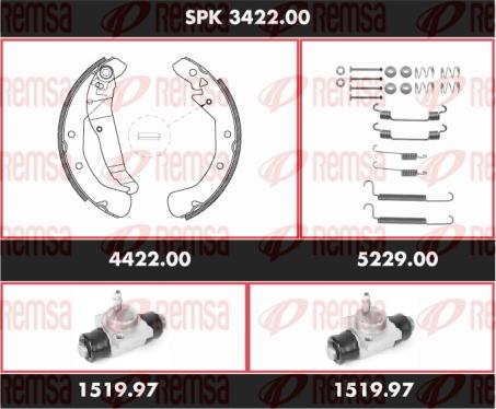 Remsa SPK 3422.00 - Brake Shoe Set autospares.lv