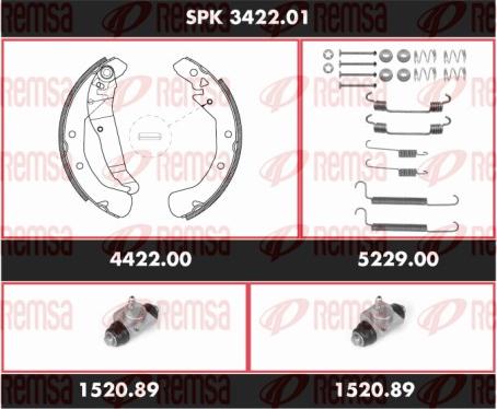 Remsa SPK 3422.01 - Brake Shoe Set autospares.lv