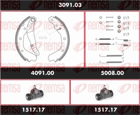 Remsa SPK 3091.03 - Brake Shoe Set autospares.lv