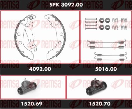 Remsa SPK 3092.00 - Brake Shoe Set autospares.lv